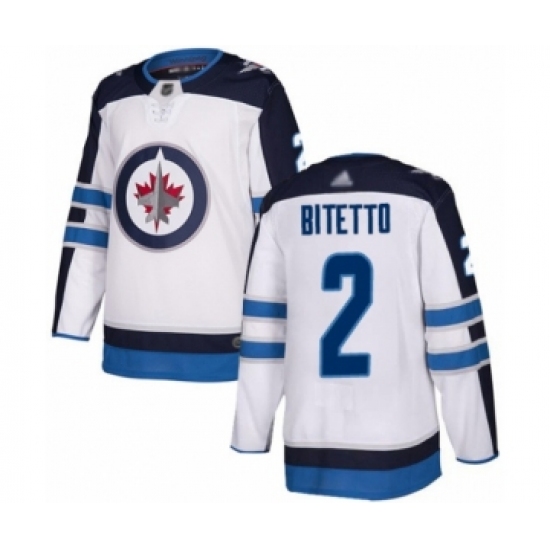 Youth Winnipeg Jets #2 Anthony Bitetto Authentic White Away Hockey Jersey - Ujersey