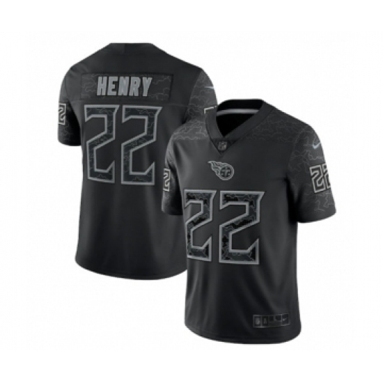 Men's Tennessee Titans #22 Derrick Henry Black Reflective Limited Stitched Football Jersey - Ujersey