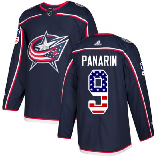 Youth Adidas Columbus Blue Jackets #9 Artemi Panarin Authentic Navy Blue USA Flag Fashion NHL Jersey - Ujersey