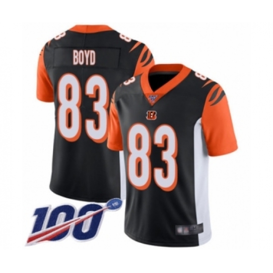 Men's Cincinnati Bengals #83 Tyler Boyd Black Team Color Vapor Untouchable Limited Player 100th Season Football Jersey - Ujersey