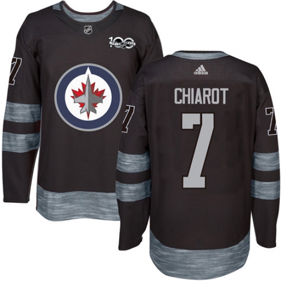 Men's Reebok Winnipeg Jets #7 Ben Chiarot Premier Black 1917-2017 100th Anniversary NHL Jersey - Ujersey