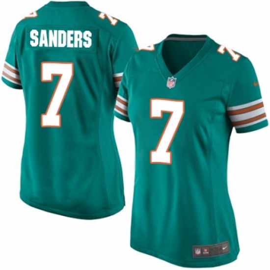 Women's Nike Miami Dolphins #7 Jason Sanders Game Aqua Green Alternate NFL Jersey - Ujersey
