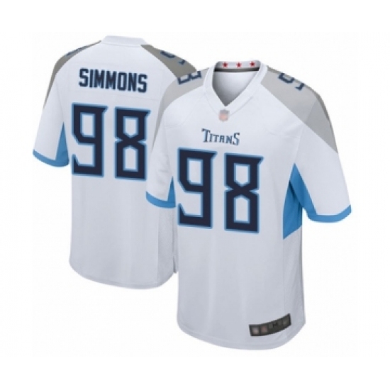 Men's Tennessee Titans #98 Jeffery Simmons Game White Football Jersey - Ujersey