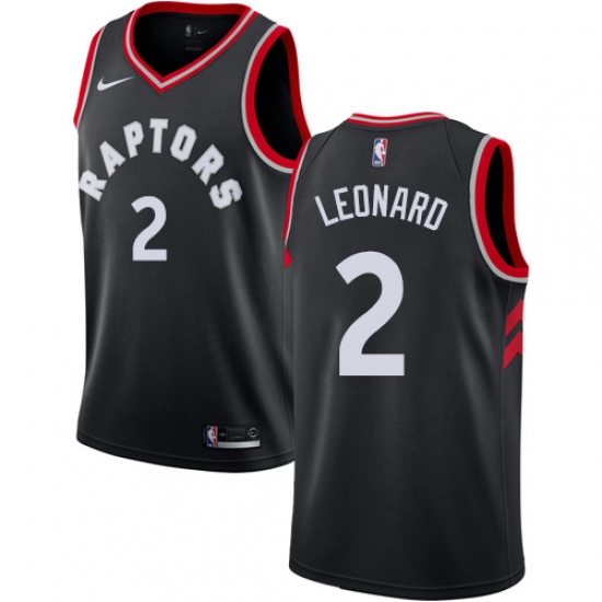 Women's Nike Toronto Raptors #2 Kawhi Leonard Swingman Black NBA Jersey Statement Edition - Ujersey