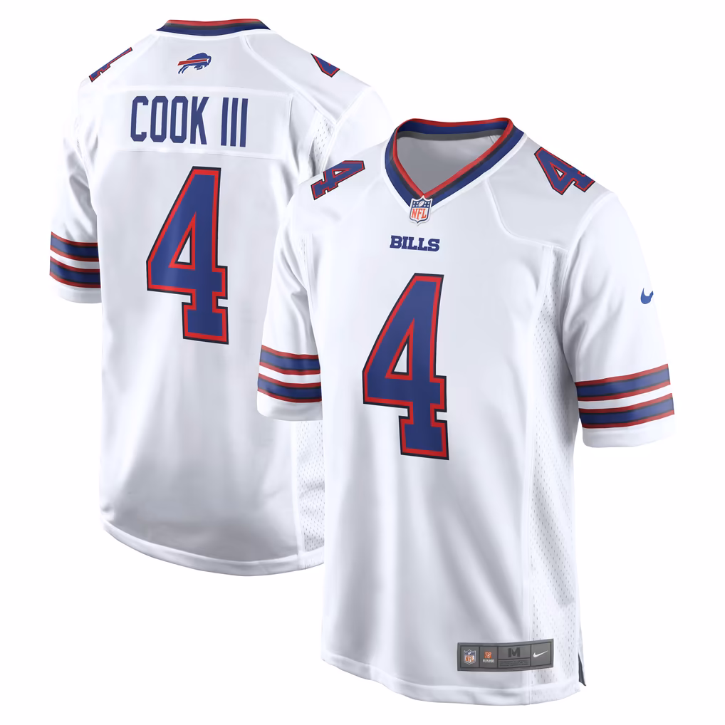 Men's Buffalo Bills James Cook III Nike White Game Jersey - Ujersey