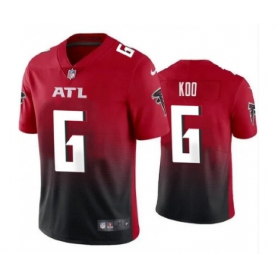 Men's Atlanta Falcons #6 Younghoe Koo New Black Red Vapor Untouchable Limited Stitched Jersey - Ujersey