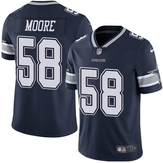 Men's Nike Dallas Cowboys #58 Damontre Moore Navy Blue Team Color Vapor Untouchable Limited Player NFL Jersey - Ujersey
