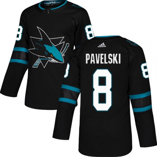 Men's Adidas San Jose Sharks #8 Joe Pavelski Premier Black Alternate NHL Jersey - Ujersey