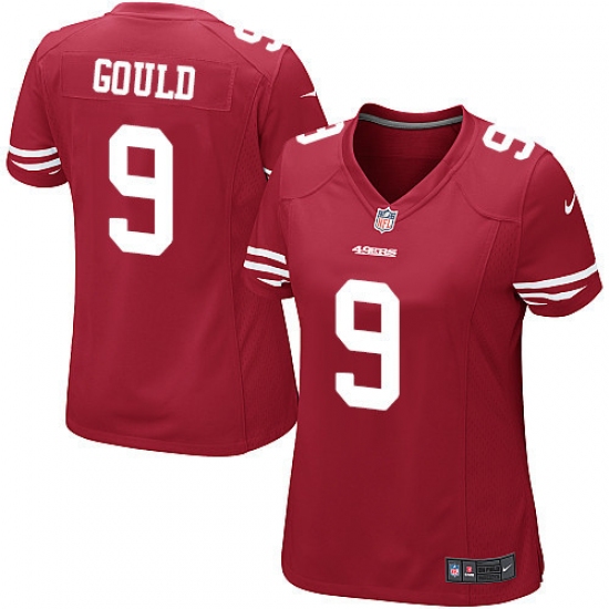 Women's Nike San Francisco 49ers #9 Robbie Gould Game Red Team Color NFL Jersey - Ujersey