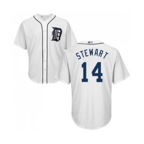 Youth Detroit Tigers #14 Christin Stewart Replica White Home Cool Base Baseball Jersey - Ujersey