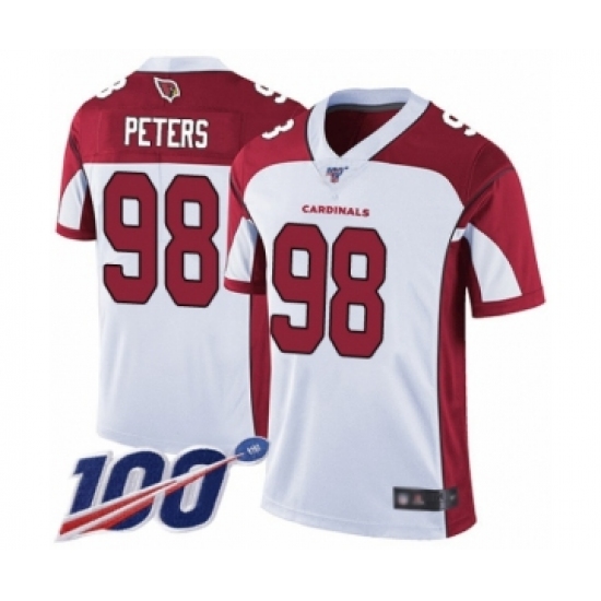 Men's Arizona Cardinals #98 Corey Peters White Vapor Untouchable Limited Player 100th Season Football Jersey - Ujersey