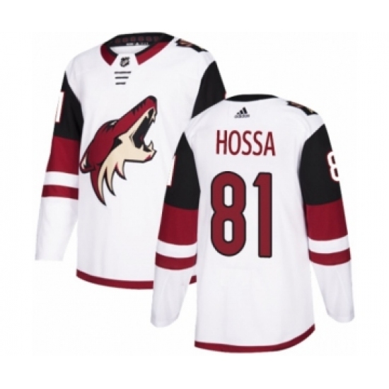 Youth Adidas Arizona Coyotes #81 Marian Hossa Authentic White Away NHL Jersey - Ujersey
