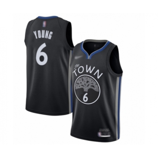 Men's Golden State Warriors #6 Nick Young Swingman Black Basketball Jersey - 2019 20 City Edition - Ujersey