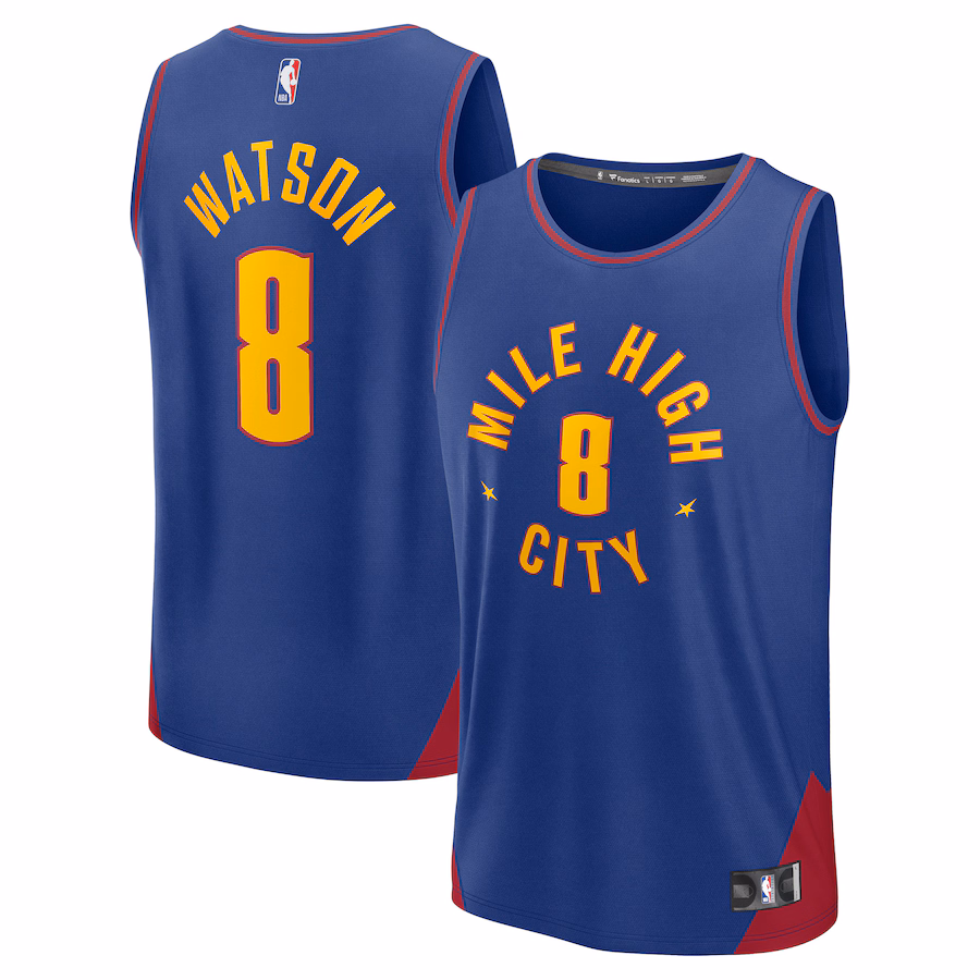Men's Denver Nuggets Peyton Watson Fanatics Blue Fast Break Replica Player Jersey - Statement Edition - Ujersey
