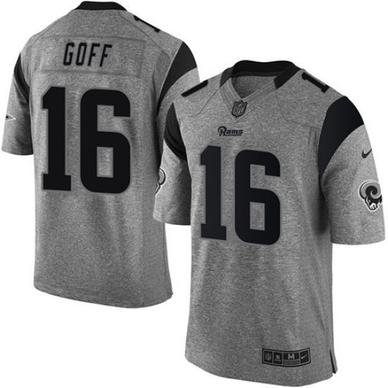 Men's Nike Los Angeles Rams #16 Jared Goff Limited Gray Gridiron NFL Jersey - Ujersey