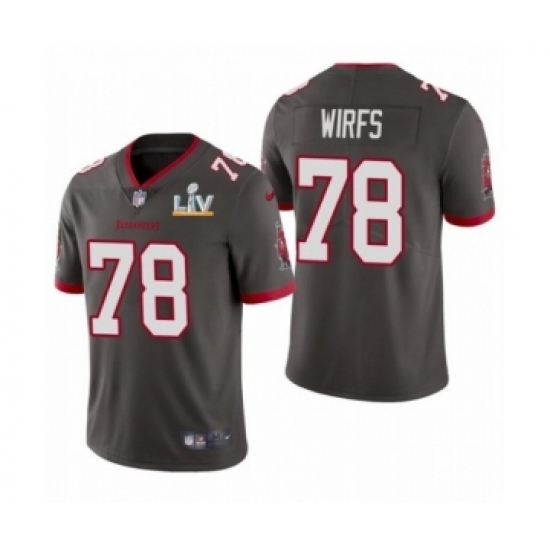 Men's  Tampa Bay Buccaneers #78 Tristan Wirfs Pewter Super Bowl LV Jersey