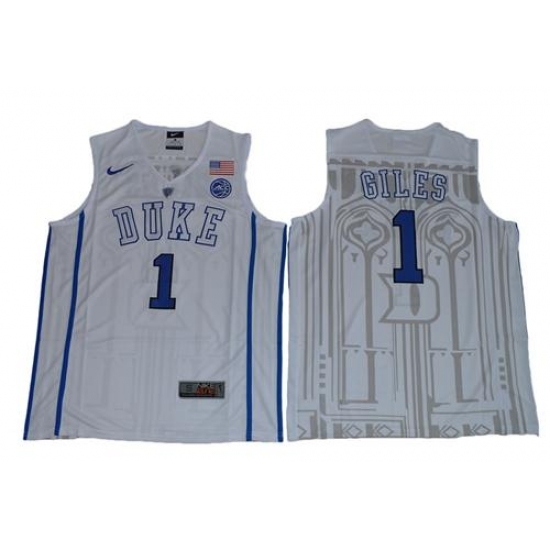 Duke Blue Devils #1 Harry Giles White Basketball Elite Stitched NCAA Jersey - Ujersey