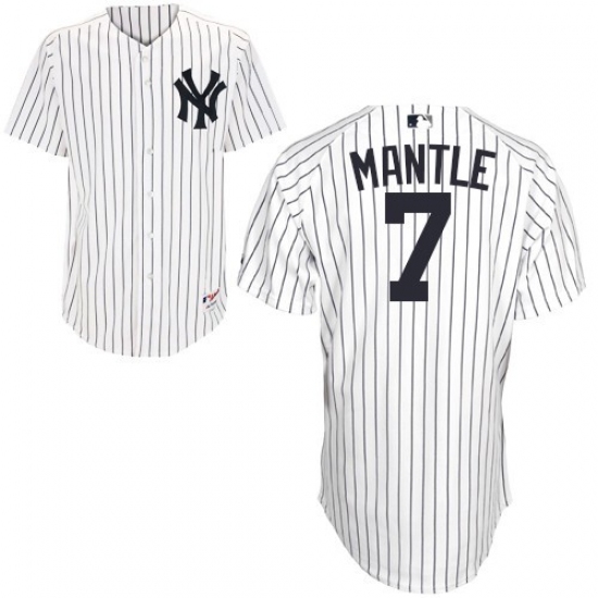 Youth Majestic New York Yankees #7 Mickey Mantle Replica White Name Back MLB Jersey - Ujersey
