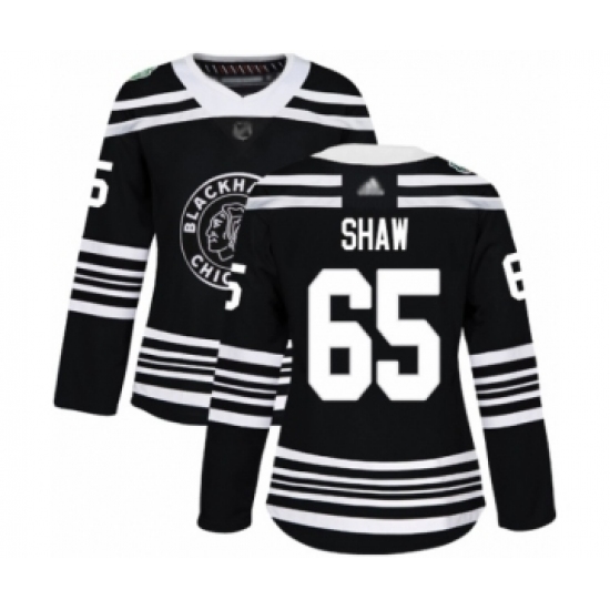 Women's Chicago Blackhawks #65 Andrew Shaw Authentic Black 2019 Winter Classic Hockey Jersey - Ujersey