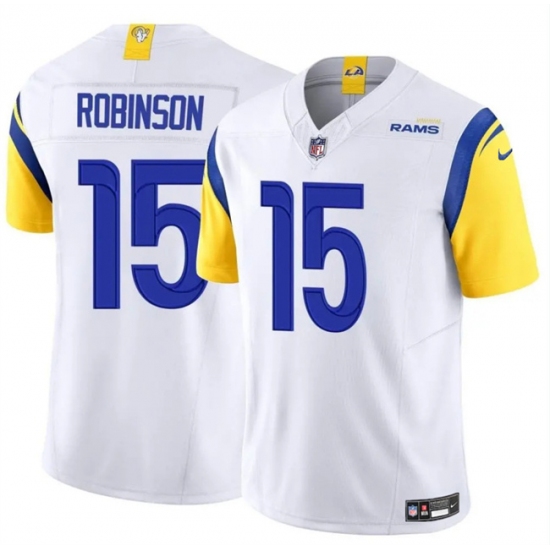 Men's Los Angeles Rams #15 Demarcus Robinson White 2024 F.U.S.E. Vapor Untouchable Stitched Football Jersey - Ujersey