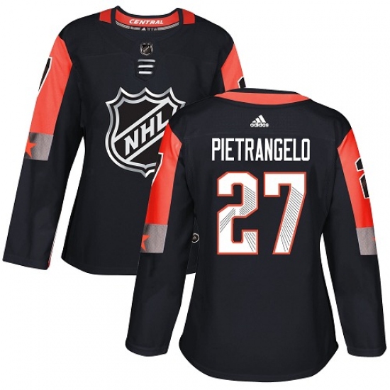 Women's Adidas St. Louis Blues #27 Alex Pietrangelo Authentic Black 2018 All-Star Central Division NHL Jersey
