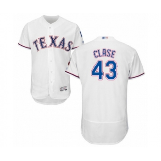 Men's Texas Rangers #43 Emmanuel Clase White Home Flex Base Authentic Collection Baseball Player Jersey - Ujersey
