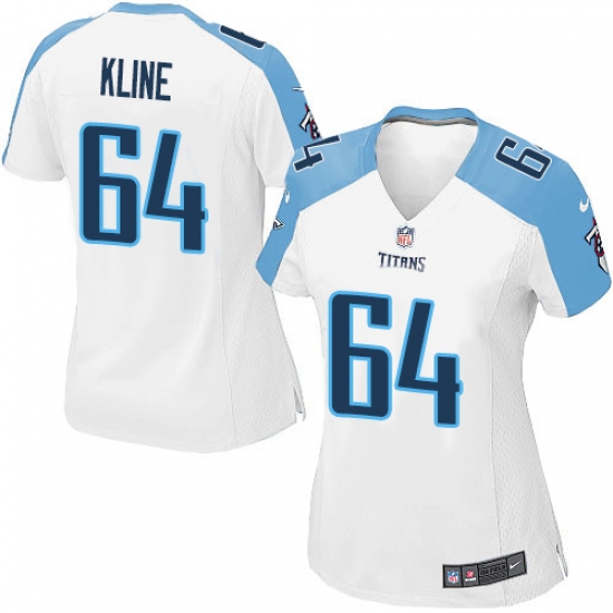 Women's Nike Tennessee Titans #64 Josh Kline Game White NFL Jersey - Ujersey