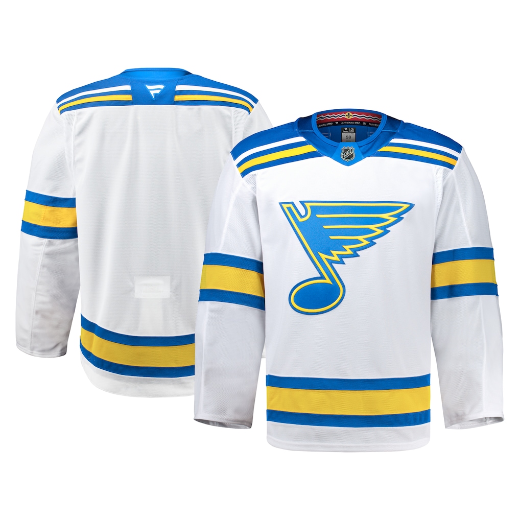 Men's St. Louis Blues Fanatics White Away Authentic Pro Jersey - Ujersey Shop
