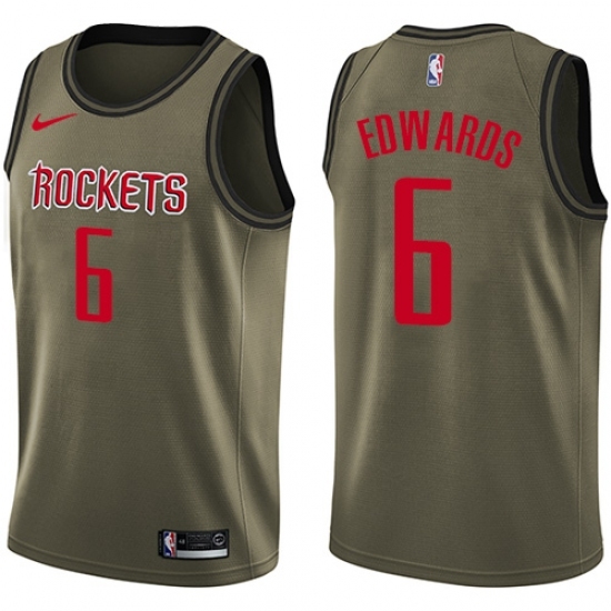Youth Nike Houston Rockets #6 Vincent Edwards Swingman Green Salute to Service NBA Jersey - Ujersey