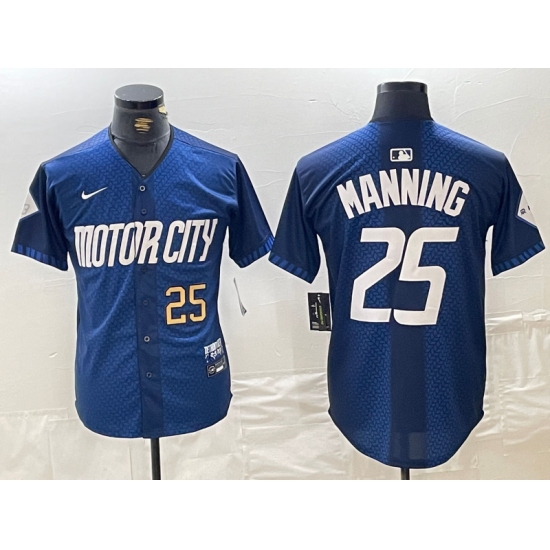 Mens Detroit Tigers #25 Matt Manning 2024 Number Navy City Connect Cool Limited Stitched Jersey - Ujersey
