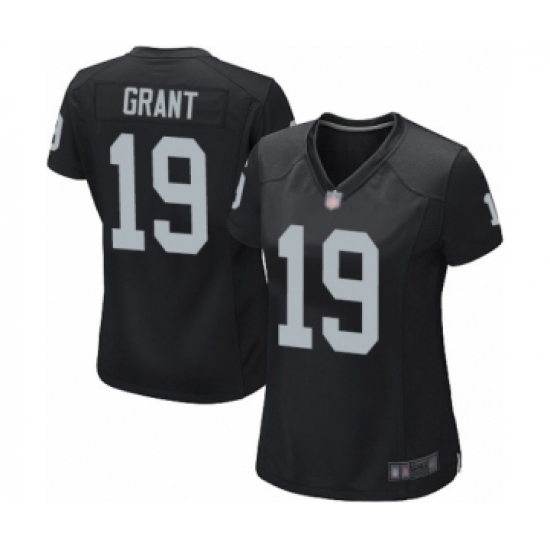 Women's Oakland Raiders #19 Ryan Grant Game Black Team Color Football Jersey