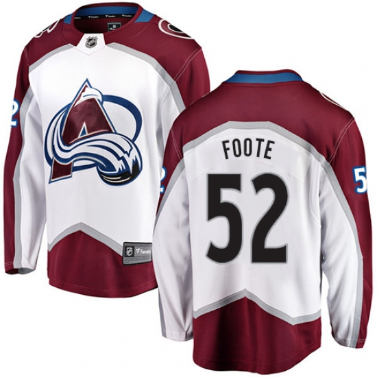 Men's Colorado Avalanche #52 Adam Foote Fanatics Branded White Away Breakaway NHL Jersey - Ujersey