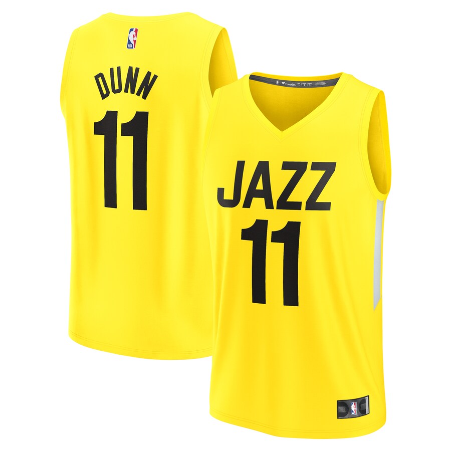 Youth Utah Jazz Kris Dunn Fanatics Yellow Fast Break Player Jersey - Icon Edition - Ujersey NHL