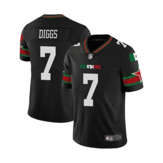 Men's Nike Dallas Cowboys #7 Trevon Diggs Black Mexico Vapor Limited Stitched Football Jersey - Ujersey