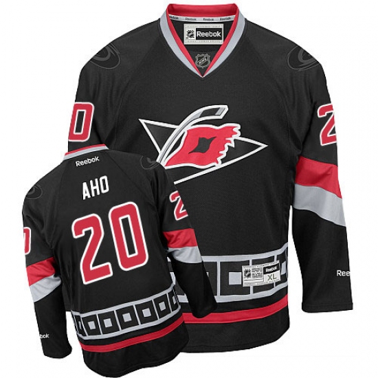 Youth Reebok Carolina Hurricanes #20 Sebastian Aho Premier Black Third NHL Jersey - Ujersey