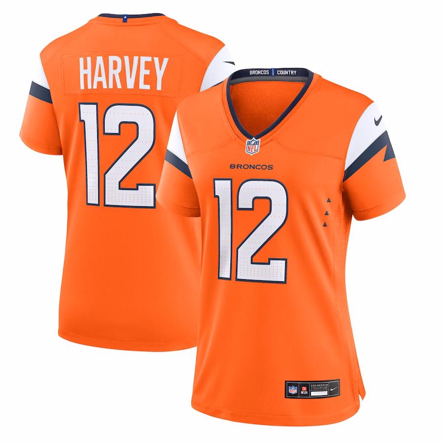 Women's Denver Broncos RJ Harvey Nike Orange Team Game Jersey - Ujersey