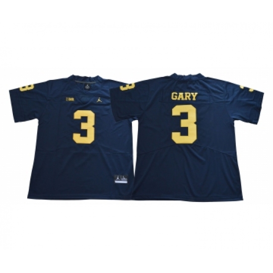 Michigan Wolverines 3 Rashan Gary Navy Jordan College Football Jersey - Ujersey