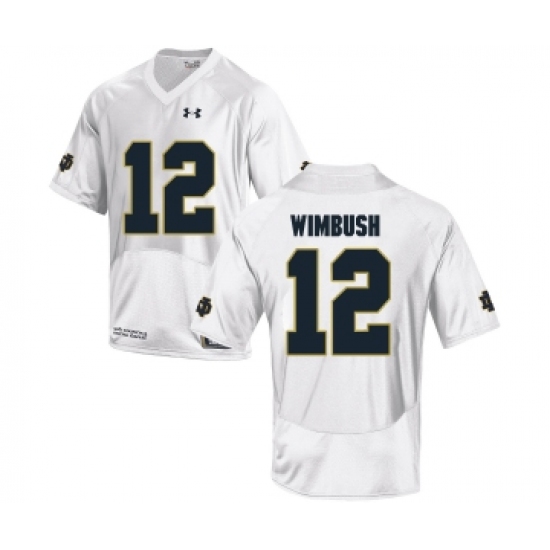 Notre Dame Fighting Irish 12 Brandon Wimbush White College Football Jersey - Ujersey