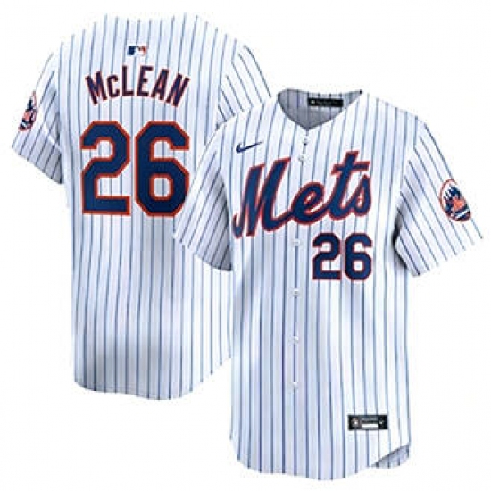 Men's New York Mets #26 Nolan McLean White Limited Jersey - Ujersey