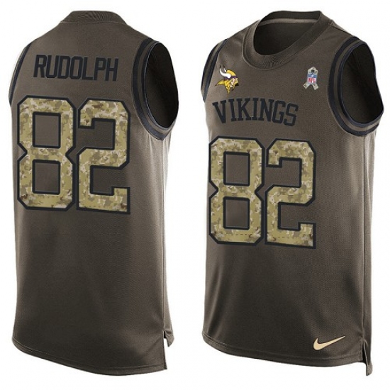 Men's Nike Minnesota Vikings #82 Kyle Rudolph Limited Green Salute to Service Tank Top NFL Jersey - Ujersey