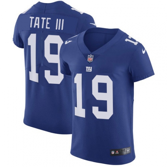 Nike New York Giants #19 Golden Tate Royal Blue Team Color Men's Stitched NFL Vapor Untouchable Elite Jersey