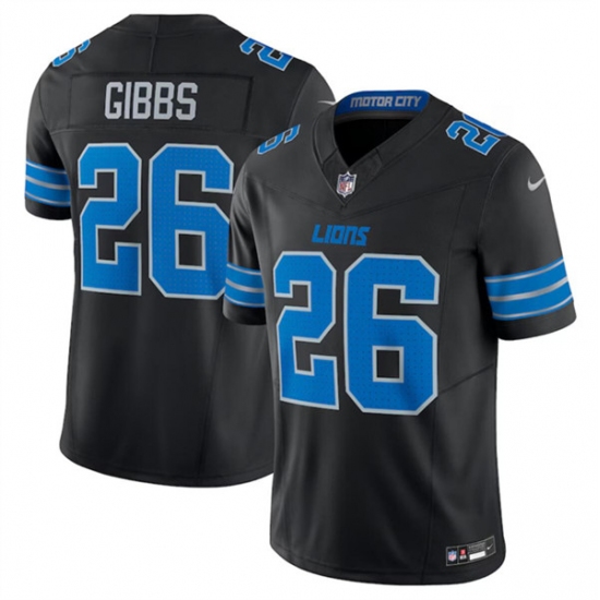 Men's Detroit Lions #26 Jahmyr Gibbs Black 2024 F.U.S.E. 2nd Alternate Vapor Limited Stitched Jersey - Ujersey