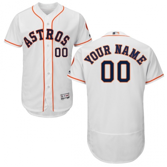 Men's Houston Astros Majestic Home White Flex Base Authentic Collection Custom Jersey - Ujersey