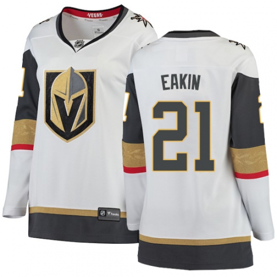 Women's Vegas Golden Knights #21 Cody Eakin Authentic White Away Fanatics Branded Breakaway NHL Jersey - Ujersey