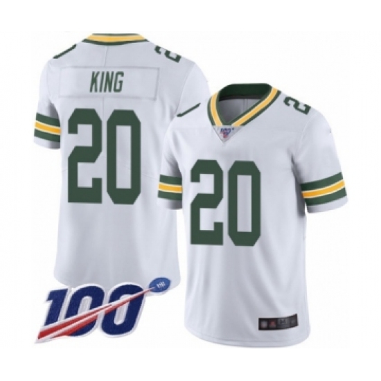 Men's Green Bay Packers #20 Kevin King White Vapor Untouchable Limited Player 100th Season Football Jersey - Ujersey
