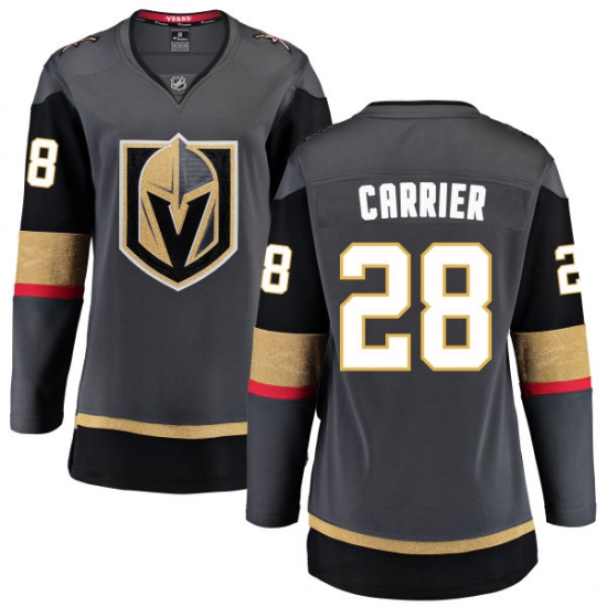Women's Vegas Golden Knights #28 William Carrier Authentic Black Home Fanatics Branded Breakaway NHL Jersey - Ujersey