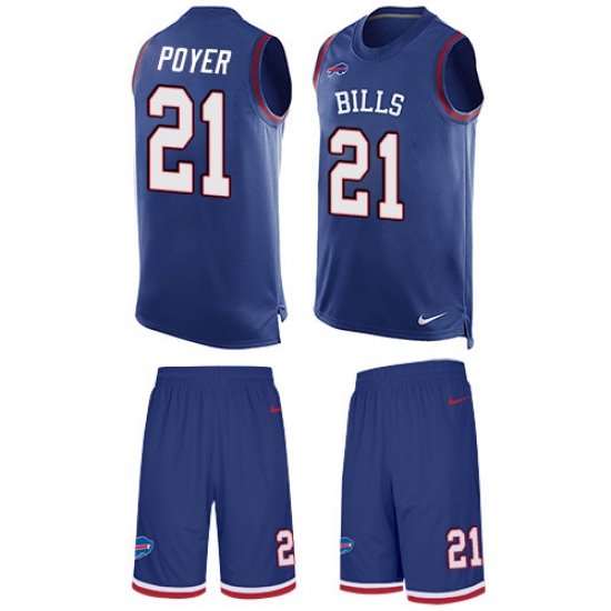 Men's Nike Buffalo Bills #21 Jordan Poyer Limited Royal Blue Tank Top Suit NFL Jersey - Ujersey
