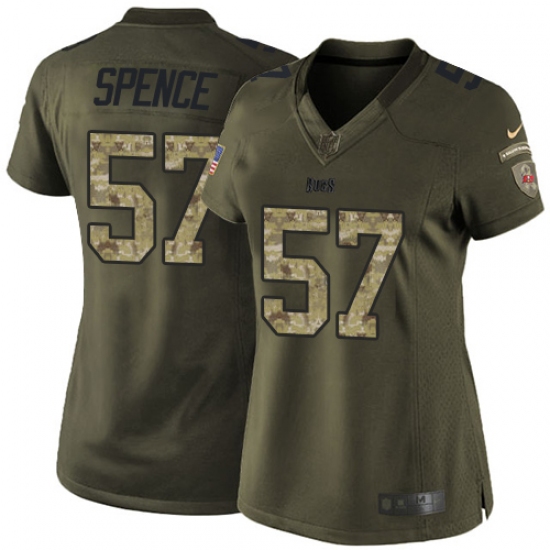 Women's Nike Tampa Bay Buccaneers #57 Noah Spence Elite Green Salute to Service NFL Jersey - Ujersey