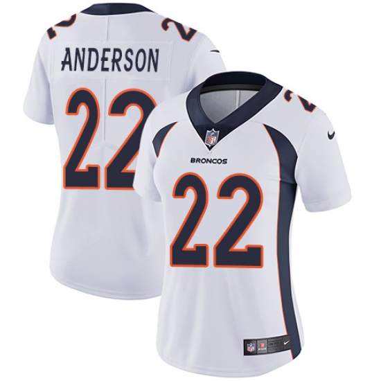 Women's Nike Denver Broncos #22 C.J. Anderson White Vapor Untouchable Limited Player NFL Jersey - Ujersey