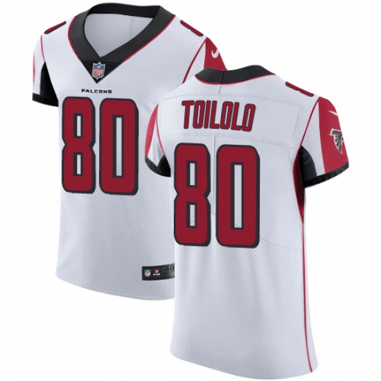 Men's Nike Atlanta Falcons #80 Levine Toilolo White Vapor Untouchable Elite Player NFL Jersey - Ujersey